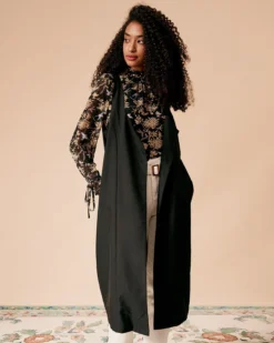 The Sleeveless Single-breasted Longline Waistcoat