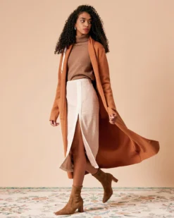 The High Waisted Side Slit Tweed Skirt -Deals Dress N Swimwear Store rihoas176718