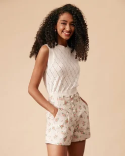 The High Waisted Floral Shorts -Deals Dress N Swimwear Store rihoas178943