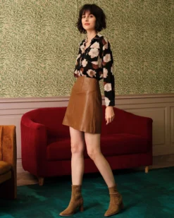 The High Waisted PU Leather A-line Mini Skirt -Deals Dress N Swimwear Store rihoas6038