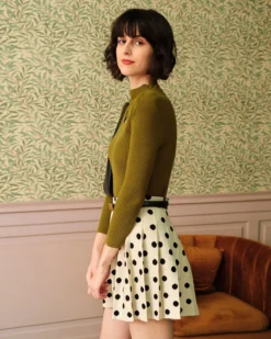 The Green Mock Neck Cut Out Knit Top -Deals Dress N Swimwear Store rihoas7084