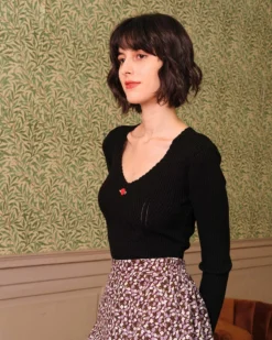 The Solid Color Wavy Trim Knit Top 11 The Solid Color Wavy Trim Knit Top -Deals Dress N Swimwear Store rihoas9208 225440