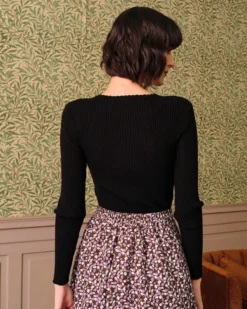 The Solid Color Wavy Trim Knit Top 14 The Solid Color Wavy Trim Knit Top -Deals Dress N Swimwear Store rihoas9211