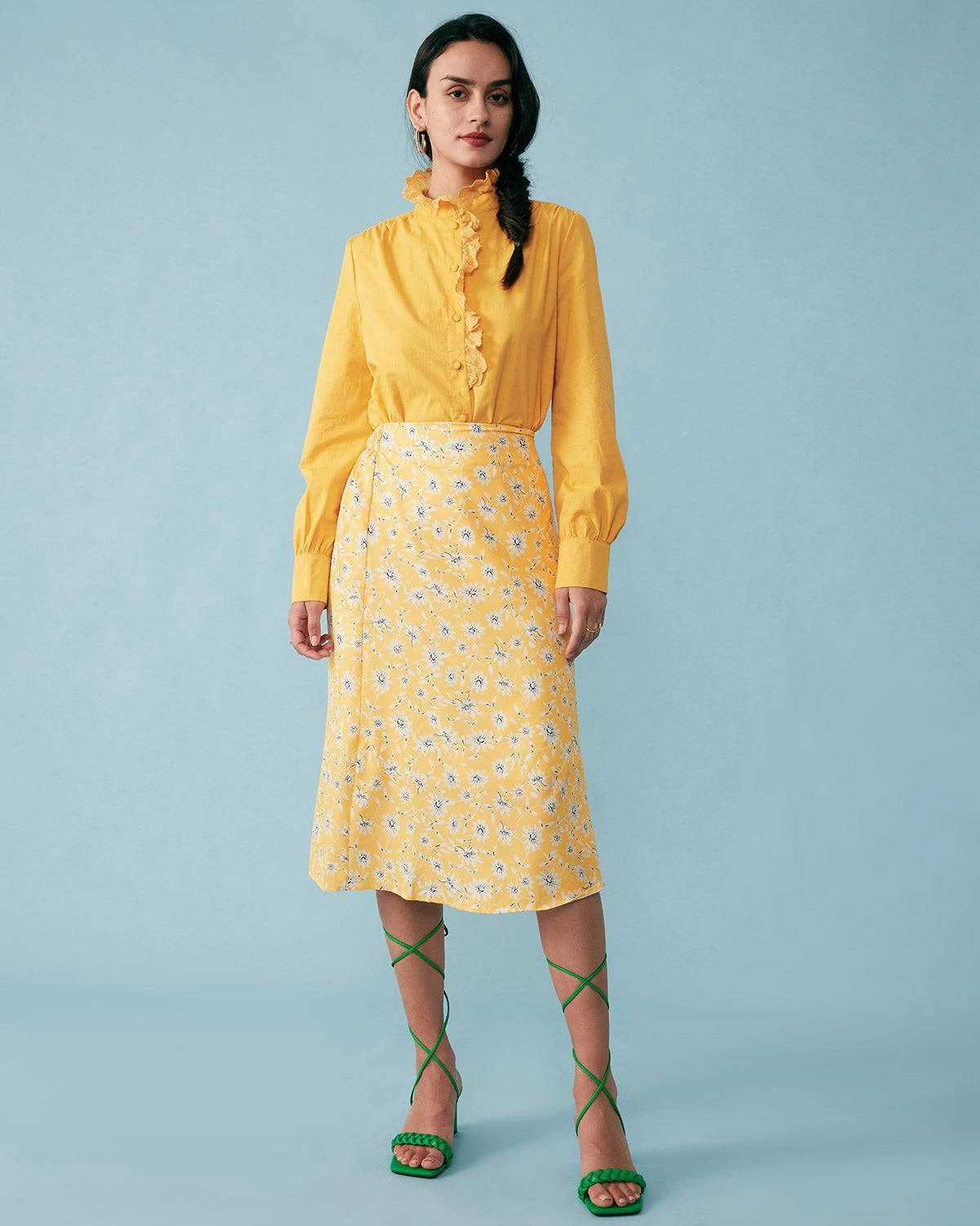 The Lace Neckline Solid Shirt 2 The Lace Neckline Solid Shirt - Image 2