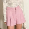 The Solid High Waisted Pleated Shorts