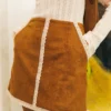 The Lace Trim Suede Skirt