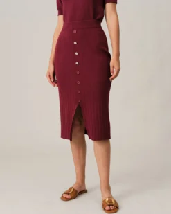 The Button Knit Bodycon Skirt