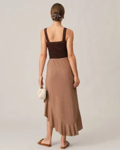 The Solid Tulip Hem Ruffle Skirt -Deals Dress N Swimwear Store skirts the solid tulip hem ruffle skirt 38087265190101