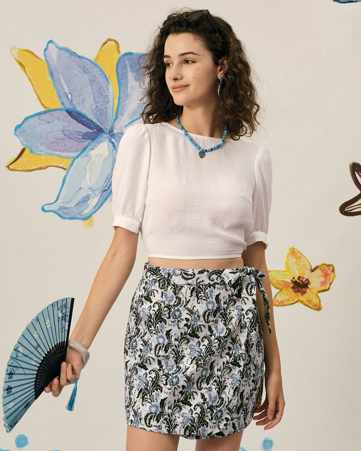 The Tie-waist Jacquard Skirt 2 The Tie-waist Jacquard Skirt - Image 2