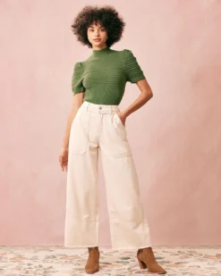 The White High Waisted Wide Leg Jeans 8 The White High Waisted Wide Leg Jeans -Deals Dress N Swimwear Store solid color pocket jeans denim 453ggs 595519