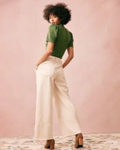 The White High Waisted Wide Leg Jeans 9 The White High Waisted Wide Leg Jeans -Deals Dress N Swimwear Store solid color pocket jeans denim k9a9yl 354061