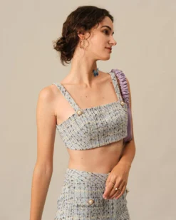 The Plaid Tweed Crop Tank Top 7 The Plaid Tweed Crop Tank Top -Deals Dress N Swimwear Store tanks the plaid tweed crop tank top 37949779574997