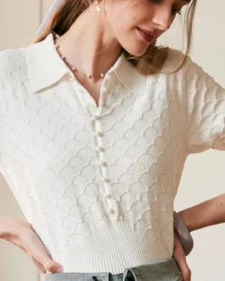 The Short Sleeve Textured Lapel Knit Tee -Deals Dress N Swimwear Store tees the short sleeve textured lapel knit tee 37397802516693