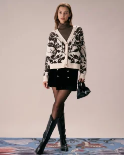 The Dark Coffee Abstract Print Button Cardigan 8 The Dark Coffee Abstract Print Button Cardigan -Deals Dress N Swimwear Store the abstract print button cardigan tops omidtc