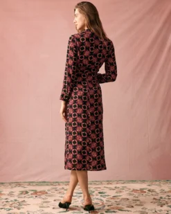 The Lapel Floral Long Sleeve Maxi Dress -Deals Dress N Swimwear Store the allover print maxi dress dresses csyvfr 957407