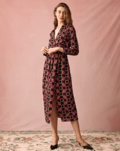 The Lapel Floral Long Sleeve Maxi Dress -Deals Dress N Swimwear Store the allover print maxi dress dresses ynnuhx 422590