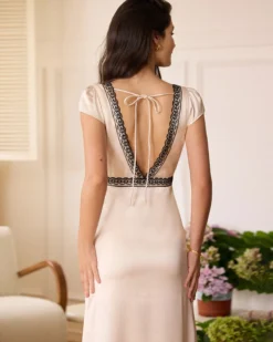 The Apricot V-Neck Lace Backless Maxi Dress 6 The Apricot V-Neck Lace Backless Maxi Dress -Deals Dress N Swimwear Store the apricot lace backless maxi dress dresses rzwnzk