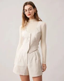 The Apricot Round Neck Button Up Waistcoat -Deals Dress N Swimwear Store the apricot round neck solid vest apricot tops 2baxvp 810727