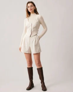 The Apricot Round Neck Button Up Waistcoat -Deals Dress N Swimwear Store the apricot round neck solid vest tops vrpwlu