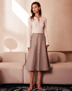 The Apricot Round Neck Button Up Knit Top 8 The Apricot Round Neck Button Up Knit Top -Deals Dress N Swimwear Store the apricot solid button knit top tops 37cye5 264259