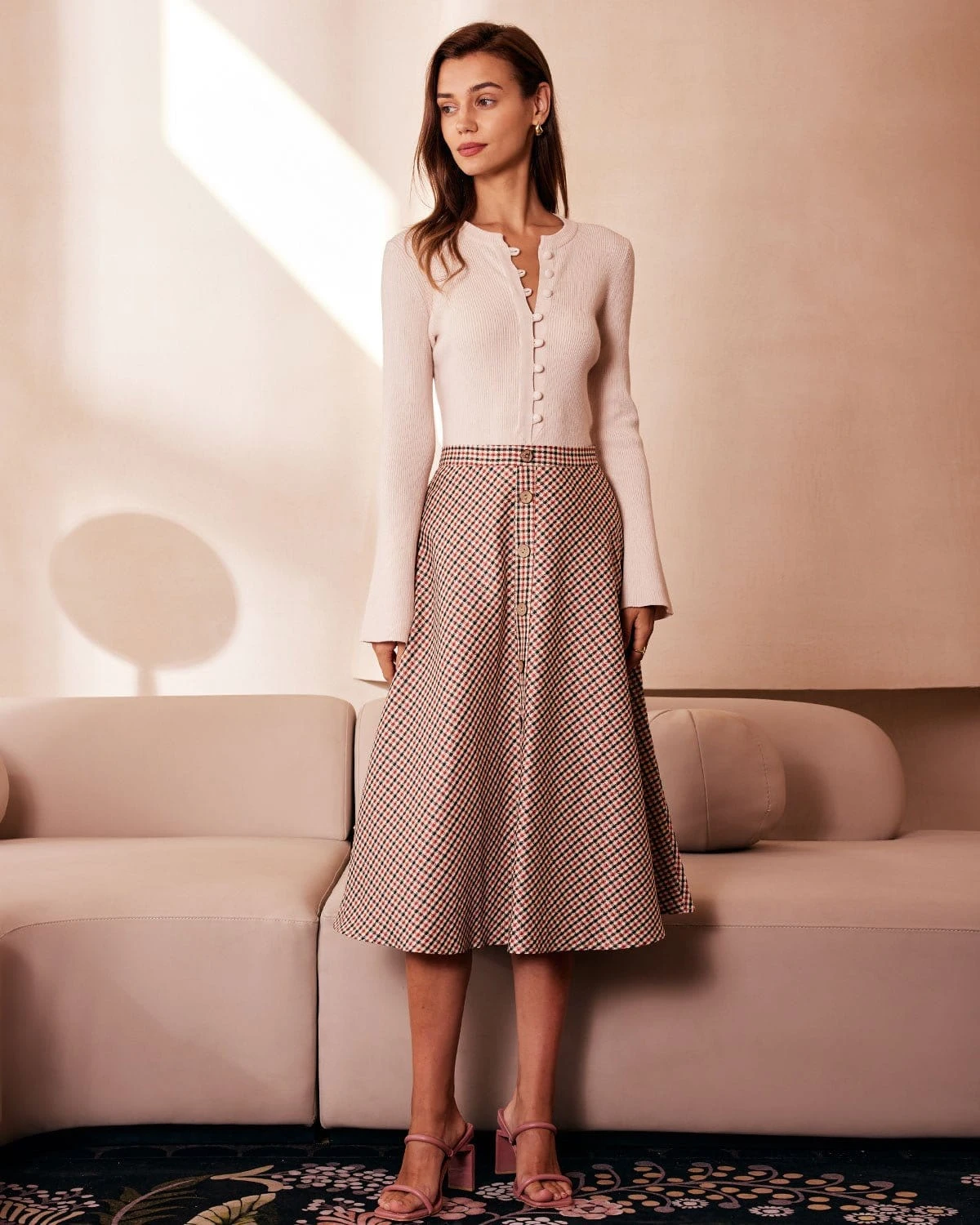 The Apricot Round Neck Button Up Knit Top 3 The Apricot Round Neck Button Up Knit Top - Image 3