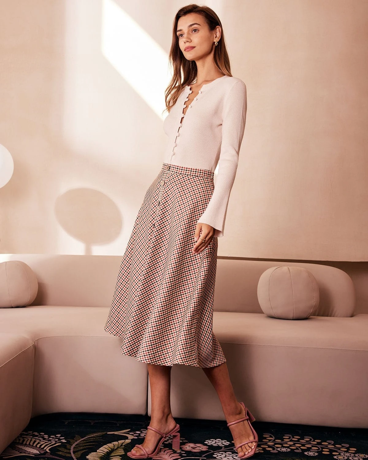 The Apricot Round Neck Button Up Knit Top 4 The Apricot Round Neck Button Up Knit Top - Image 4