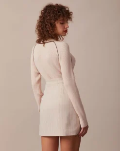 The Apricot Striped Split Hem Mini Skirt 13 The Apricot Striped Split Hem Mini Skirt -Deals Dress N Swimwear Store the apricot striped split hem mini skirt bottoms 68l0ut