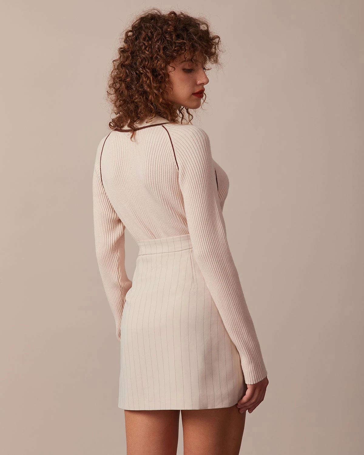 The Apricot Striped Split Hem Mini Skirt 6 The Apricot Striped Split Hem Mini Skirt - Image 6