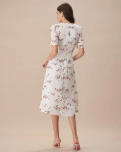 The Apricot V Neck Floral Ruched Midi Dress 9 The Apricot V Neck Floral Ruched Midi Dress -Deals Dress N Swimwear Store the apricot v neck floral ruched midi dress dresses t1jsqi