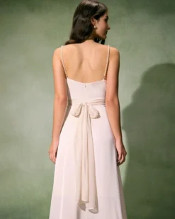 The Apricot V Neck Pearl Strap Satin Midi Dress -Deals Dress N Swimwear Store the apricot v neck satin midi dress dresses mvphc8