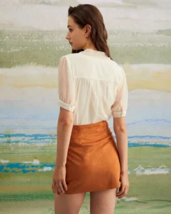 The Apricot V Neck Button See Through Shirt -Deals Dress N Swimwear Store the apricot v neck see through shirt tops rpcfl6