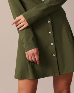 The Army Green Square Neck Button Mini Dress 7 The Army Green Square Neck Button Mini Dress -Deals Dress N Swimwear Store the army green square neck button mini dress dresses bvyd4e