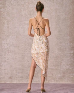 The Yellow Asymmetric Hem Floral Midi Dress 9 The Yellow Asymmetric Hem Floral Midi Dress -Deals Dress N Swimwear Store the asymmetric hem floral mesh midi dress dresses zj3gto