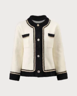 The Beige Round Neck Colorblock Cardigan -Deals Dress N Swimwear Store the beige colorblock button cardigan tops 4rr5xf