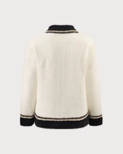 The Beige Round Neck Colorblock Cardigan -Deals Dress N Swimwear Store the beige colorblock button cardigan tops yymtvj