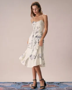 The Beige Floral Split Hem Slip Midi Dress 11 The Beige Floral Split Hem Slip Midi Dress -Deals Dress N Swimwear Store the beige floral split hem midi dress dresses 7hdvjd