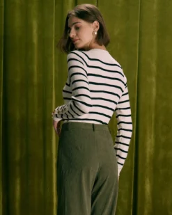 The Beige Mock Neck Striped Button Sweater -Deals Dress N Swimwear Store the beige mock neck striped sweater tops 1r2qhj