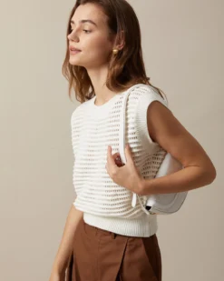 The Beige Sleeveless Pointelle Ribbed Knit Vest -Deals Dress N Swimwear Store the beige pointelle ribbed knit vest tops qmwccj