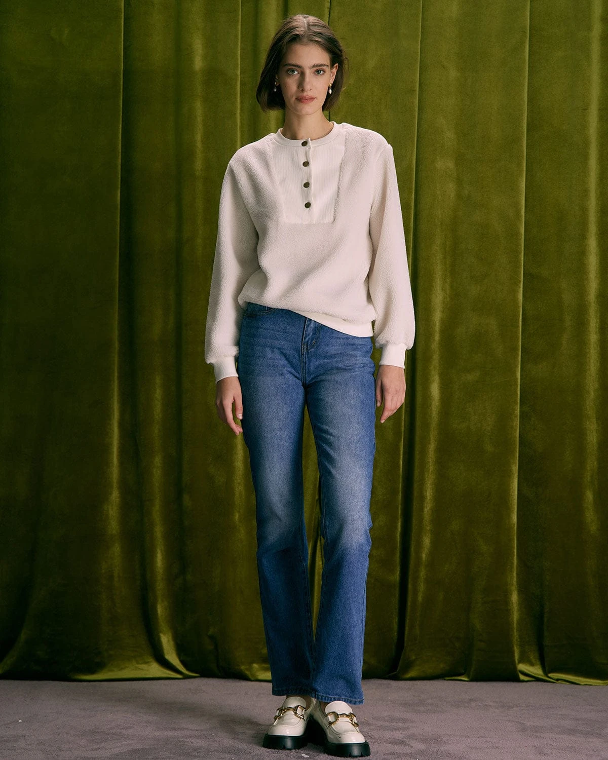 The Beige Teddy Patchwork Sweatshirt 5 The Beige Teddy Patchwork Sweatshirt - Image 5