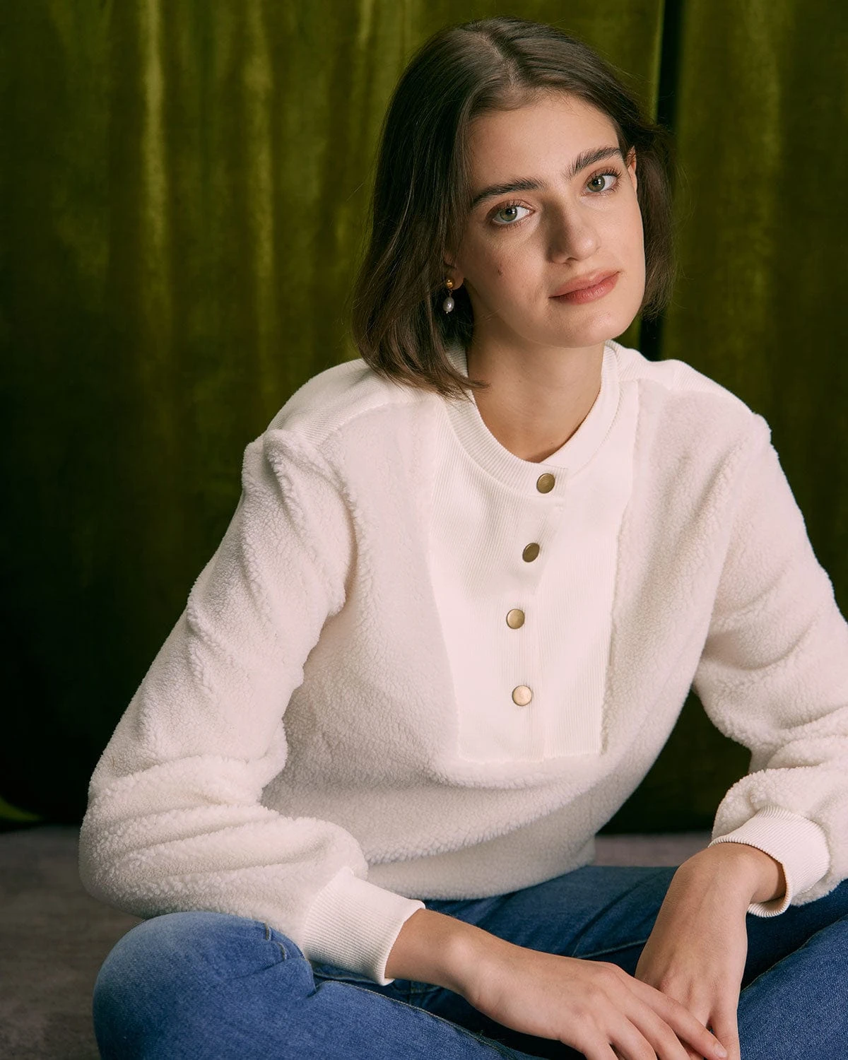 The Beige Teddy Patchwork Sweatshirt 2 The Beige Teddy Patchwork Sweatshirt - Image 2