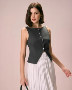 The Grey Boat Neck Button Tank Top -Deals Dress N Swimwear Store the black boat neck button tank top tops mfitc2 f118d9ba 1611 41e0 a763 6cc3f7c66afc