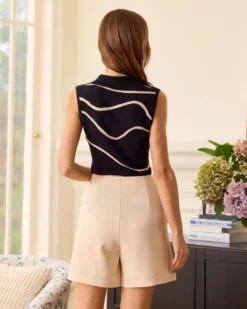 The Black Collared Knit Tank Top -Deals Dress N Swimwear Store the black collared wave tank top tops 0h2qro