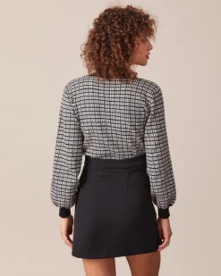 The Black Plaid Colorblock Knit Cardigan 7 The Black Plaid Colorblock Knit Cardigan -Deals Dress N Swimwear Store the black colorblock knit cardigan tops xcbdwy 915257