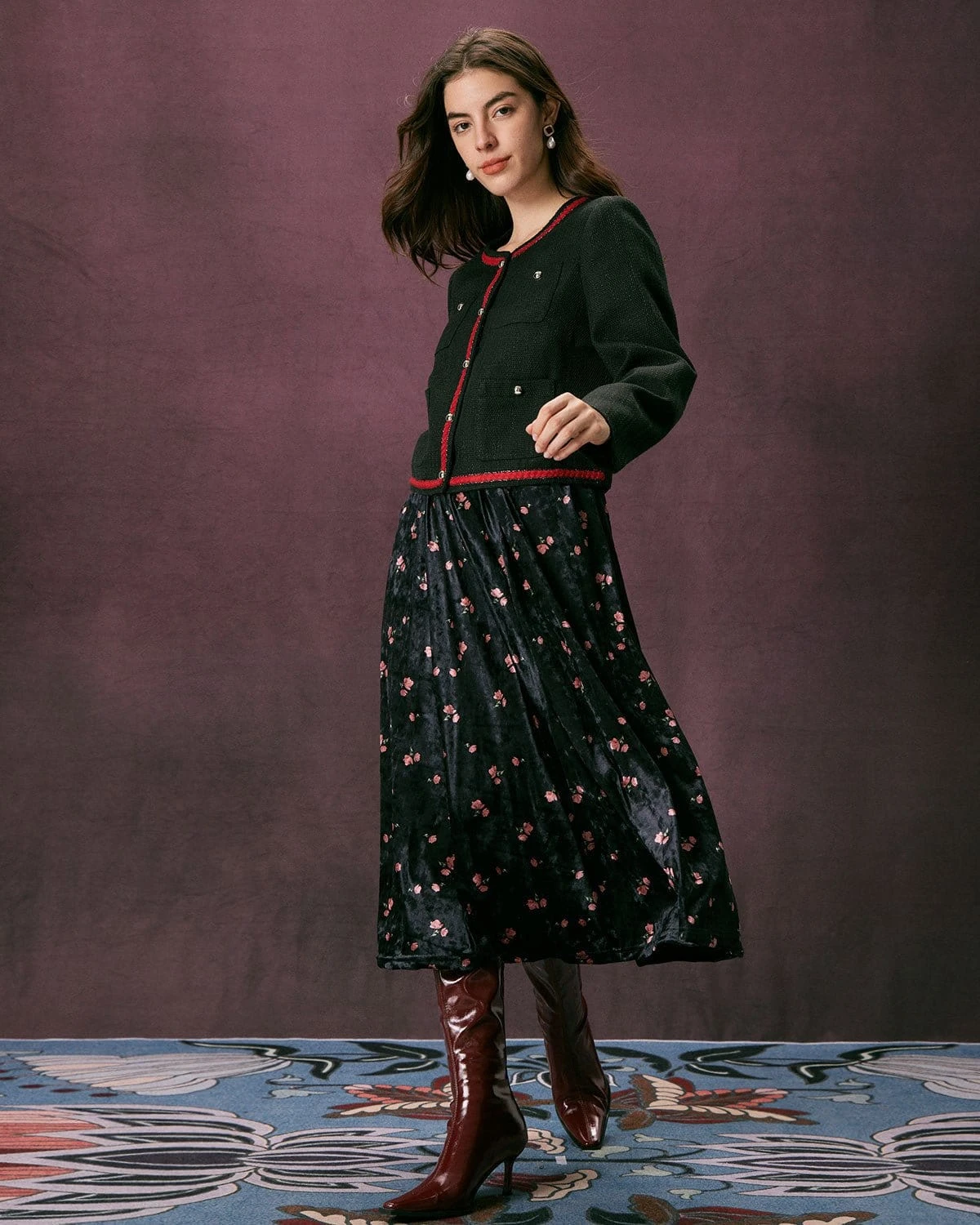 The Black Colorblock Button Tweed Jacket 3 The Black Colorblock Button Tweed Jacket - Image 3