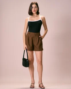 The Black Contrast Knit Cami Top -Deals Dress N Swimwear Store the black contrast knit cami top tops fnsfiz