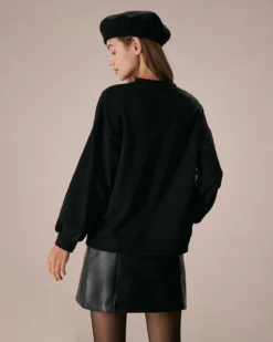 The Black Crew Neck Pearl Sweatshirt -Deals Dress N Swimwear Store the black crew neck pearl sweatshirt tops pg4zyb