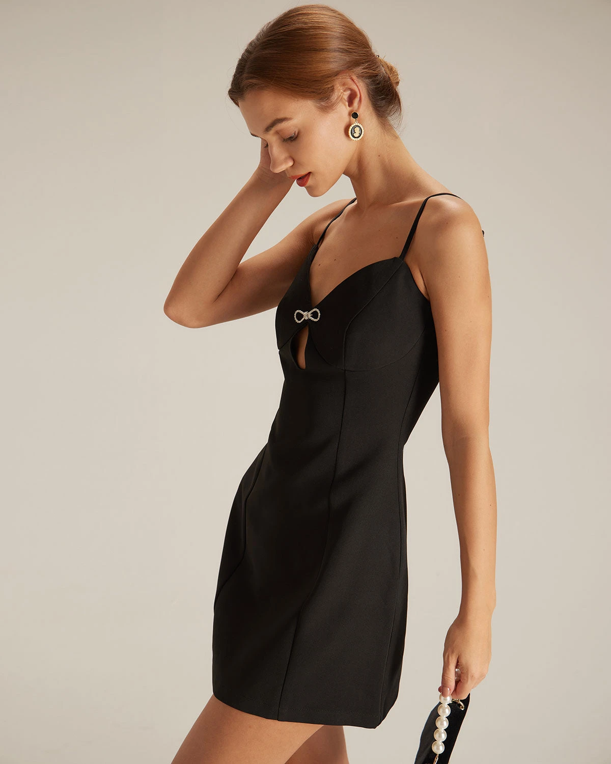 The Black V Neck Cutout Sleeveless Mini Dress 4 The Black V Neck Cutout Sleeveless Mini Dress - Image 4