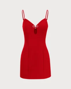 The Red V Neck Cutout Sleeveless Mini Dress -Deals Dress N Swimwear Store the black cut out mini dress dresses ysepoi 02e8e317 4565 4b46 86fd c79b871027a2