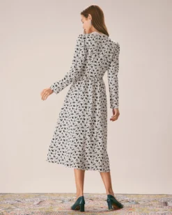 The Black Deep V Neck Floral Lace Midi Dress 11 The Black Deep V Neck Floral Lace Midi Dress -Deals Dress N Swimwear Store the black deep v neck floral lace midi dress dresses ohfoie