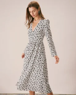 The Black Deep V Neck Floral Lace Midi Dress 10 The Black Deep V Neck Floral Lace Midi Dress -Deals Dress N Swimwear Store the black deep v neck floral lace midi dress dresses xk4m37